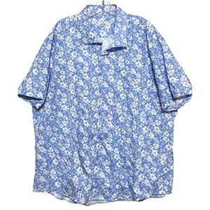 Hawaiian Floral Button Camp Shirt Mens 4XL Vacation Travel Summer Preppy Casual